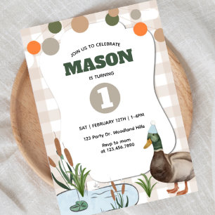 Invitation Anniversaire de canard, Canard chanceux, Canard co