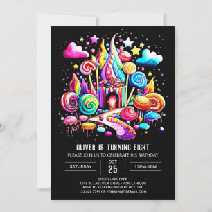 Invitation Anniversaire de Candyland numérique