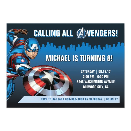 Invitation Anniversaire De Captain America Zazzle Ca