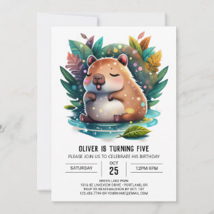 Invitation Anniversaire de Capybara mignon et ludique