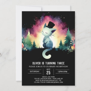 Invitation Anniversaire de chats mignons enchantés