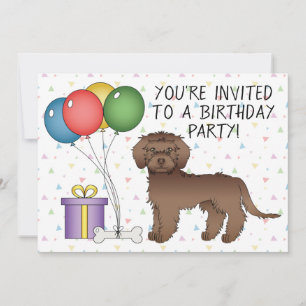 Invitation Anniversaire de chien de dessin animé Mini Goldend