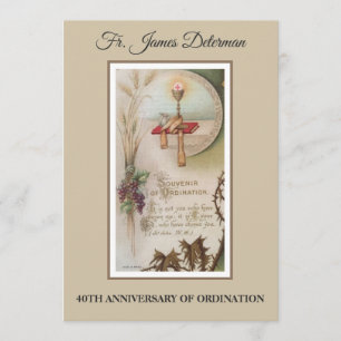 Invitation Anniversaire de classification de prêtre