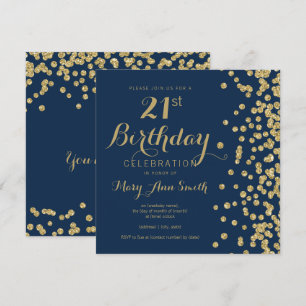 Invitation Anniversaire de confettis de parties scintillantes
