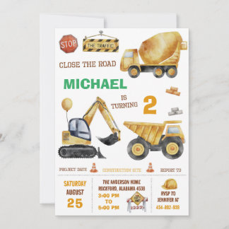 Invitation Anniversaire De Construction Pour Garço