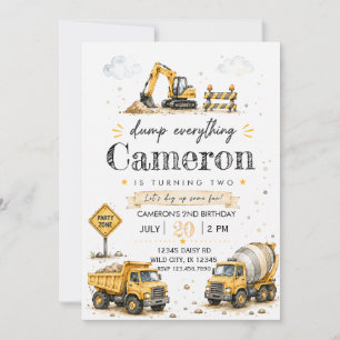 Invitation Anniversaire de construction Tout Déverser