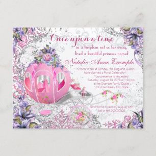 Invitation Anniversaire de conte de fées il était une fois de