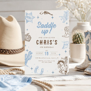 Invitation Anniversaire de Cowboy Occidental de Saddle Up Vin
