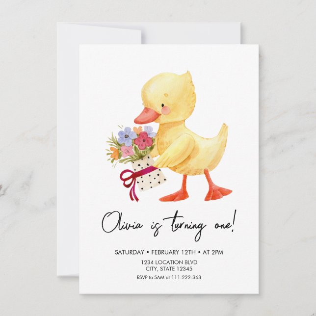 Invitation Anniversaire de Cute Duckkking (Devant)