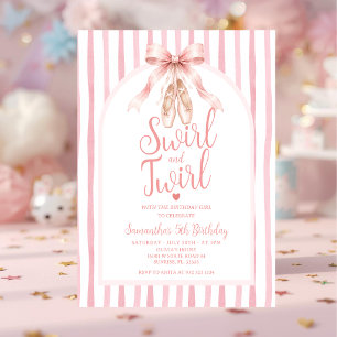 Invitation Anniversaire de danseuse classique en tutu rose av