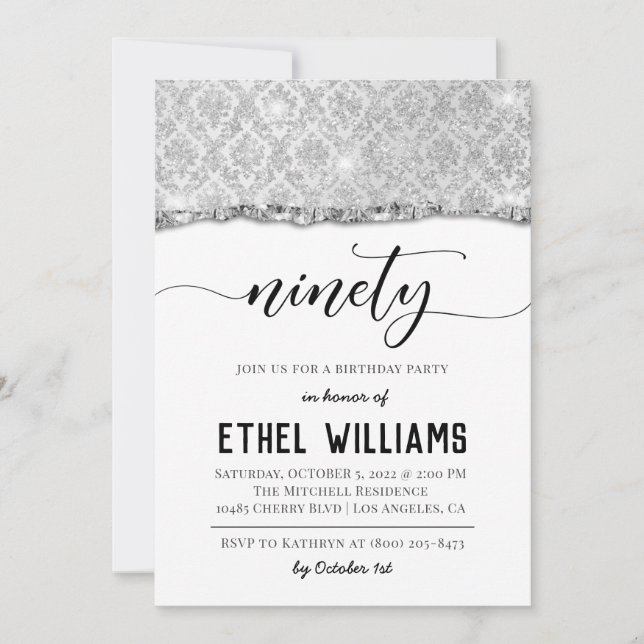 Invitation Anniversaire De Diamant Quatre-Vingt-Di (Devant)
