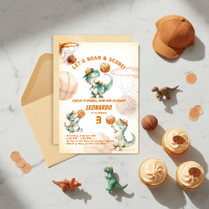 Invitation Anniversaire de Dino Boy Basket Roar & Score