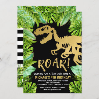 Invitation Anniversaire de Dinosaur Roar Dino