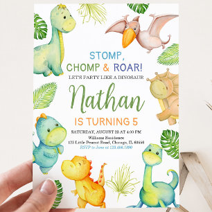 Invitation Anniversaire de dinosaure
