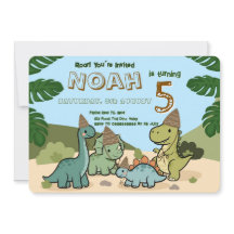 Invitation anniversaire de dinosaure mignon | Modi