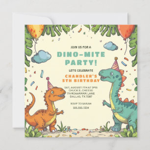Invitation Anniversaire de dinosaure pour enfants