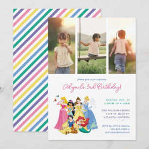 Invitation Anniversaire de Disney Princess Modern Collage d