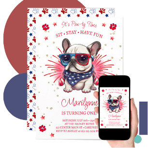 Invitation Anniversaire de Dog Let's Pawty 1 an