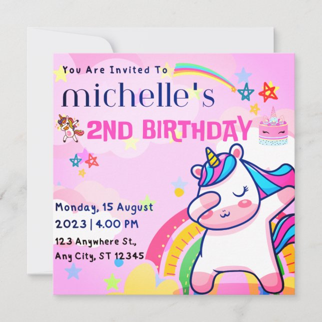 INVITATION ANNIVERSAIRE DE ENFANT AMUSANTE (Devant)