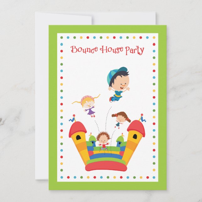 Invitation Anniversaire de enfant Bounce House (Devant)