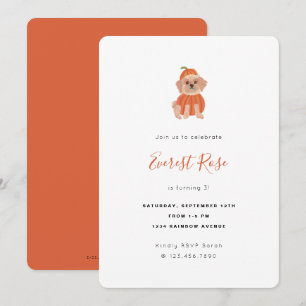 Invitation Anniversaire de enfant citrouille Pup