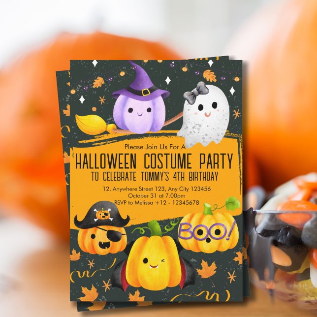 Invitation Anniversaire de enfant costume d'Halloween sympa (Créateur téléchargé)