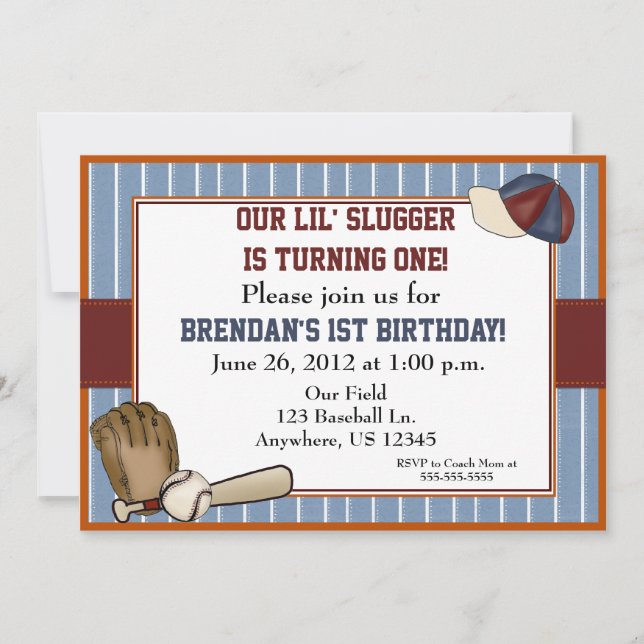 Invitation Anniversaire de enfant de baseball (Devant)