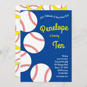Invitation Anniversaire de enfant de baseball Sports Blue Boy