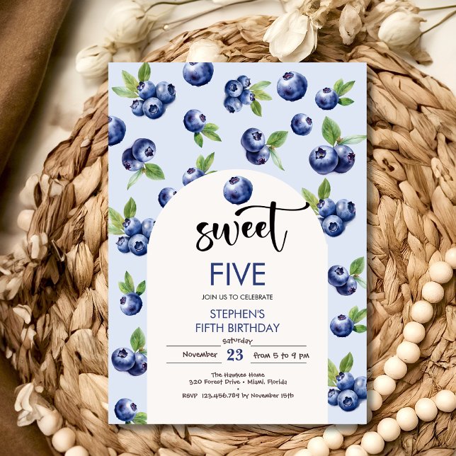 Invitation Anniversaire de enfant de bleuets doux (Créateur téléchargé)