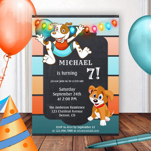 Invitation Anniversaire de enfant de Chiens mignons de tablea