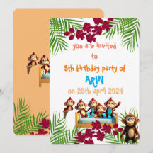 anniversaire de enfant de famille de singe coquin