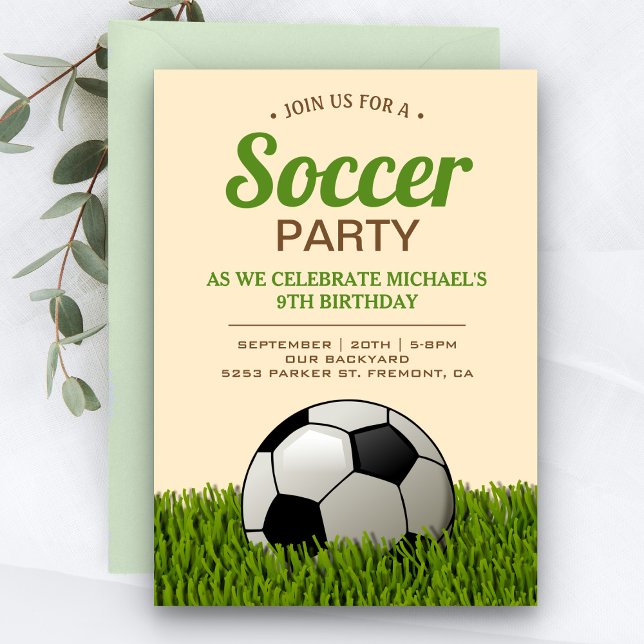 Invitation Anniversaire de enfant de football (Créateur téléchargé)