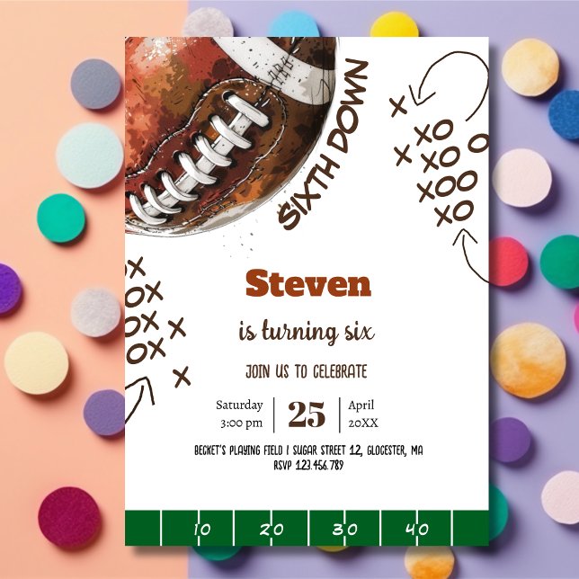 Invitation Anniversaire de enfant de football américain (Créateur téléchargé)