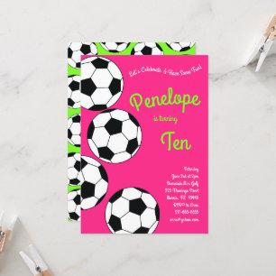 Invitation Anniversaire de enfant de football Sports Filles r
