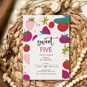 Invitation Anniversaire de enfant de fraise sucrée
