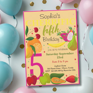 Invitation Anniversaire de enfant de fruits cherrifiques