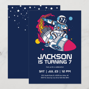Invitation Anniversaire de enfant de fusée spatiale de l'astr