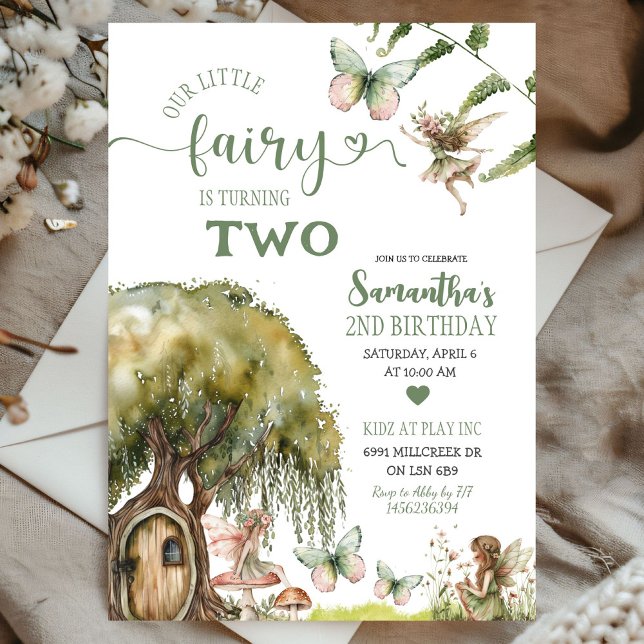 Invitation Anniversaire de enfant de jardin de fées de forêt  (Créateur téléchargé)