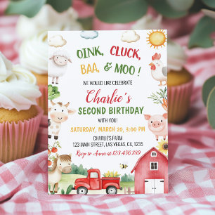 Invitation Anniversaire de enfant de la ferme Barnyard Animau