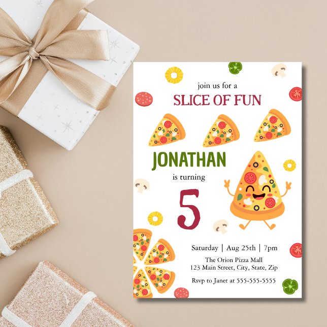Invitation Anniversaire de enfant de la fête de la pizza (Créateur téléchargé)