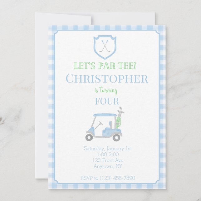 Invitation Anniversaire de enfant de Par-Tee (Devant)