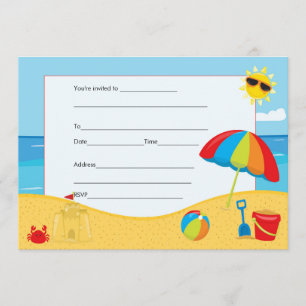 Invitation Anniversaire de enfant De Plage