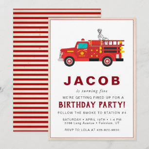 Invitation Anniversaire de enfant de pompiers