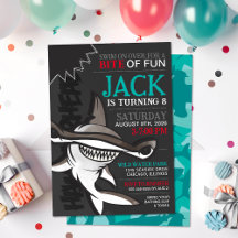 Invitation Anniversaire de enfant de requin martea