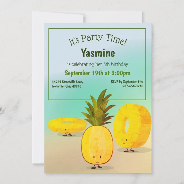 Invitation Anniversaire de enfant de trois personn (Devant)