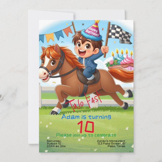 Invitation Anniversaire de enfant : Deux jeûnes, c (Devant)