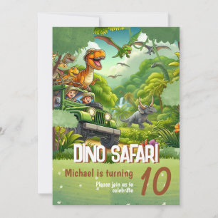 Invitation Anniversaire de enfant : Dino Safari, c