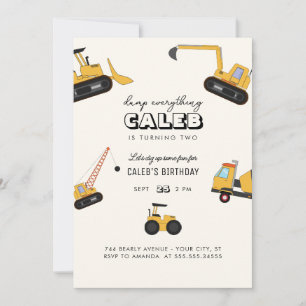 Invitation Anniversaire de enfant du camion de construction I