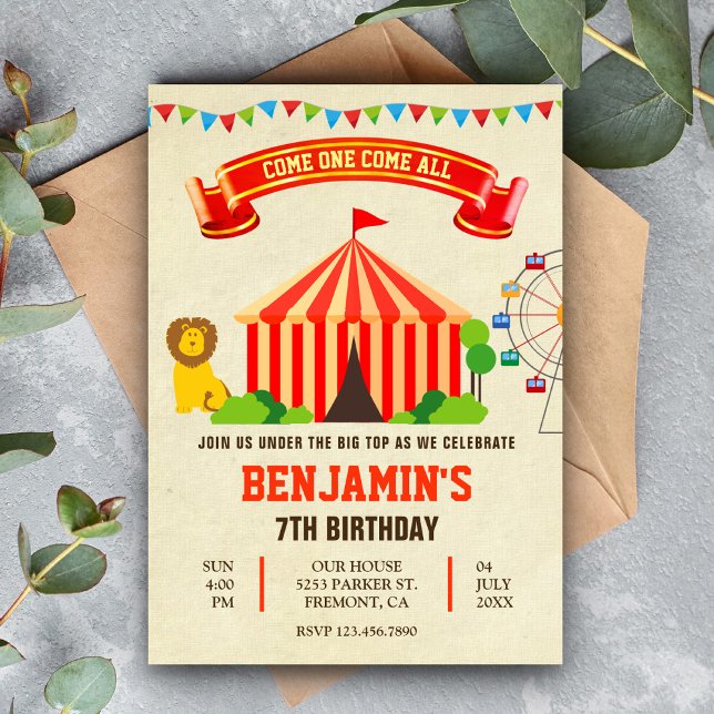 Invitation Anniversaire de enfant du Carnaval colo (Créateur téléchargé)