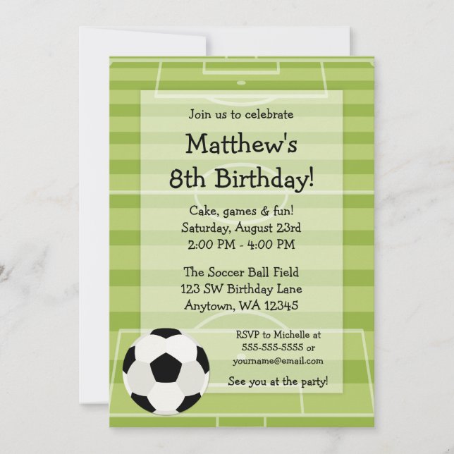 Invitation Anniversaire de enfant du championnat de football (Devant)